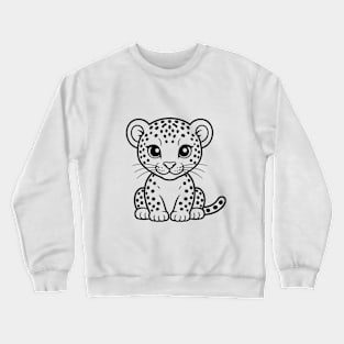 Cute Baby Leopard Animal Outline Crewneck Sweatshirt